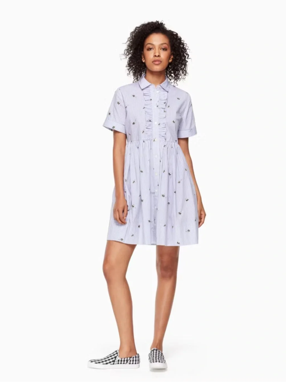 Kate Spade Brooke Street Abuzz Poplin Shirtdress - size XS